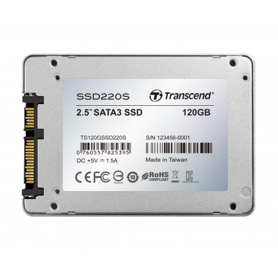 Твърд диск Transcend 120GB 2.5' SSD SATA3 TLC, read-write: up to 550MBs, 420MBs, Aluminum case