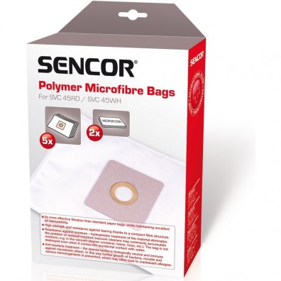 Микрофибърни торби за прахосмукачка Sencor SVC 45/52 5 бр.  и 2 бр. Микрофилтри