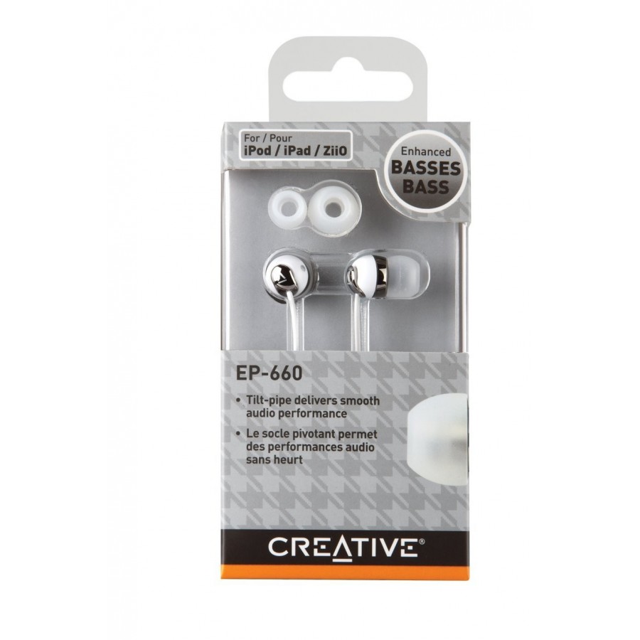 Creative EP- 660 Стерео слушалки за в ушите – Перлено Бели