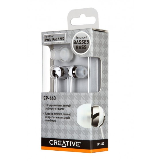 Creative EP- 660 Стерео слушалки за в ушите – Перлено Бели